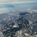 明石海峡大橋完成間もない頃の垂水ゴルフ倶楽部全景